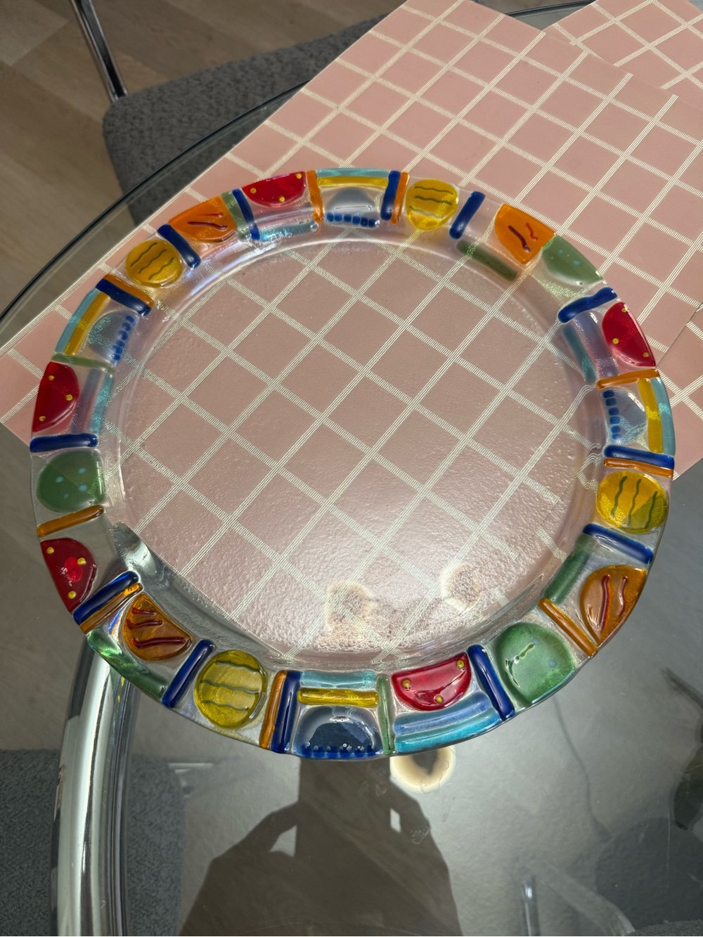 Colorful Fused Glass Decorative Charger Plate